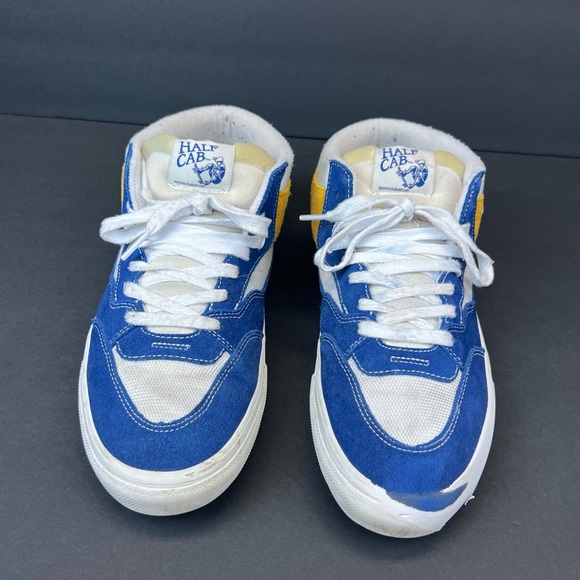 Vans Blue and Yellow Athletic Shoes with Skate-Inspired Design Men’s Size 10 - Picture 8 of 8